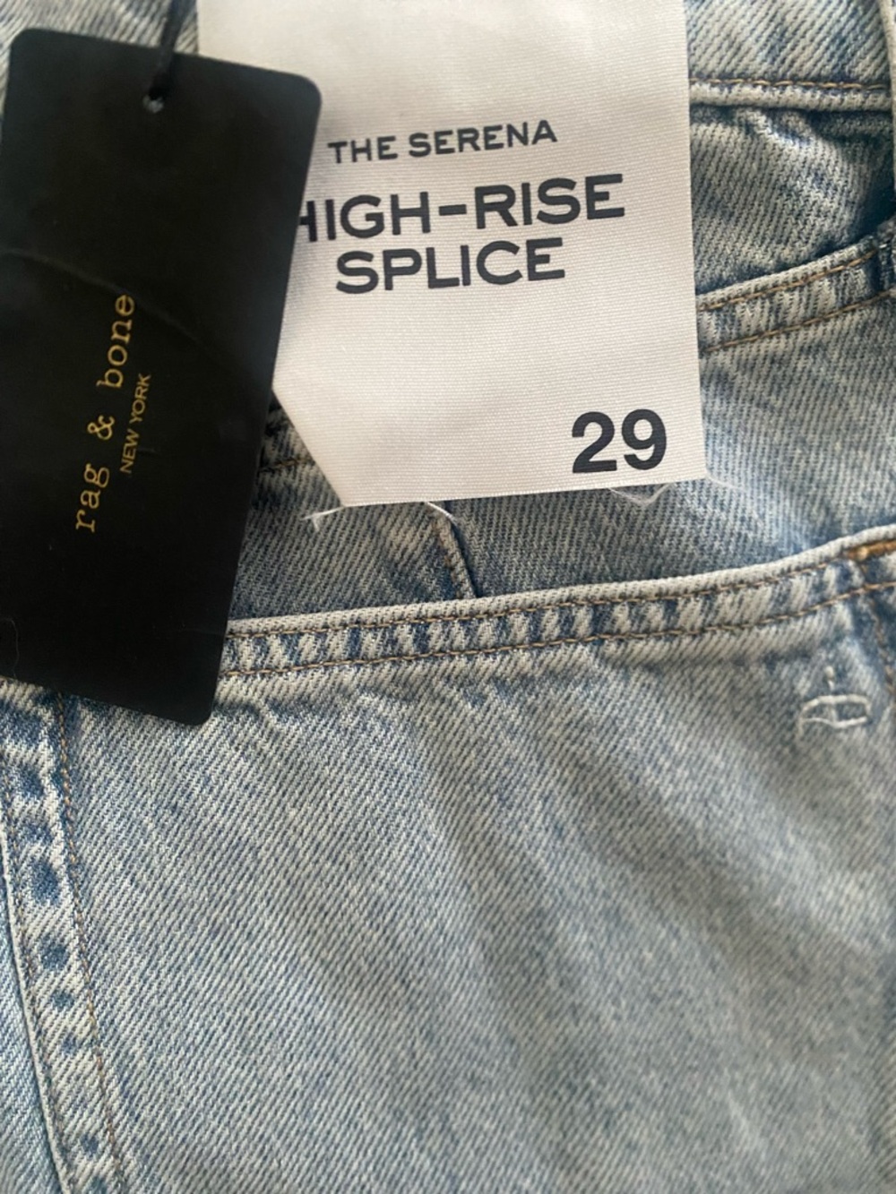 Rag & Bone Serena Splice High Waist Wide Leg Jeans - Picture 2 of 4